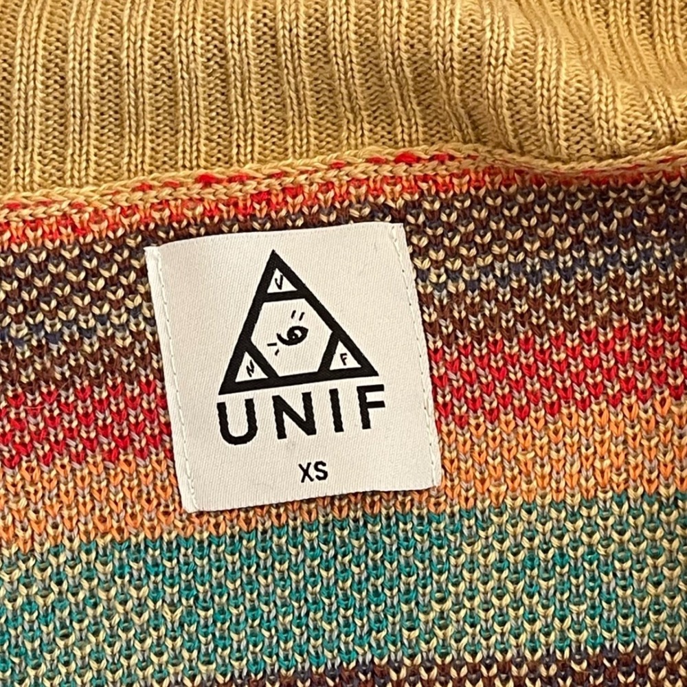 UNIF Oversized Western Aztec‎ Knit Cardigan Sweater XS Cowboycore Boho Festival - Picture 4 of 9